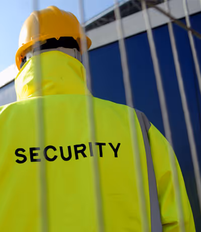 image of the security guard in the yellow uniform 