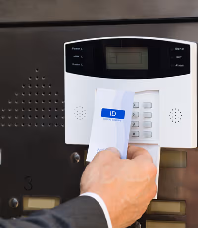 image of the arm using a fob to open a door